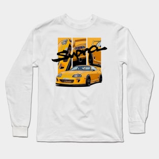 Toyota Supra MK4 Yellow JDM Car Long Sleeve T-Shirt